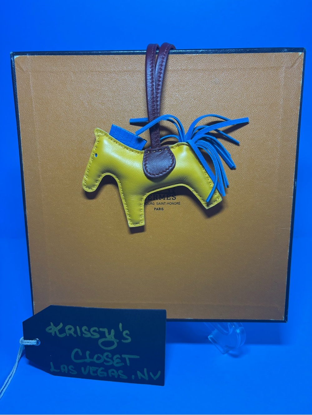 💋 Hermes Rodeo PM Bag Charm Jaune D’Or Blue Zanzibar and Rouge H